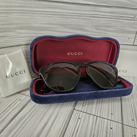 Gucci GG0747s 003 Round Sunglasses In Havana Green and Tortoise Shell NWT main image 5
